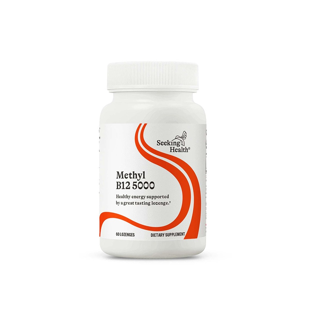 Poszukiwanie zdrowia metylowego B12 5000, 5000 µg B12 jako Adenozylkobalamina i metylkobalamina, potężna formuła wspomaga zdrowe metabolizm, metylację, zdrowie kognitywne, wegańskie i wegetariańskie (60 lozengów) *