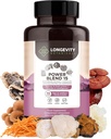 Moc 15 Mushroom Blend Supples Supplement (90) Supples 124; Wysoka wytrzymałość Extract Kompleks 124; Z Lions Mane, Turcja Ogon, Cordyceps, Reishi, Chaga & Tremella Beta- D Glucans 124; Immunity & Vitality Support