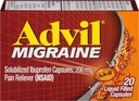 Advil Migrena w postaci płynnej Kapsułki - 20 ct, opakowanie po 5