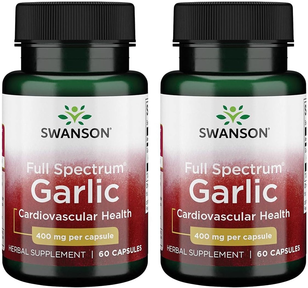 Swanson Full Spectrum Garlic (Goździki) 400 Miligramów 60 Kapsułek (2 opakowania)