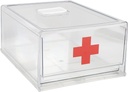 Medicine Cabinet Organizator Puste Medicine Storage Box dla Cabinet Plastic Drawer First Aid Clear Stackable Medicine Bottle Organizer for First Aid, Medical Supplies and Medicision Storage