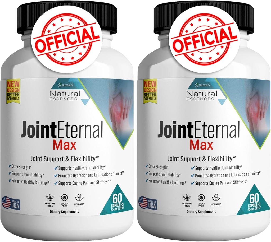 Joint Eternal Max Natural Esences Natural Joint Supplement, 60 Kapsułki 20 Days Supply, Gluten Free, Sugar Free, Non-GMO, Made in USA (2)