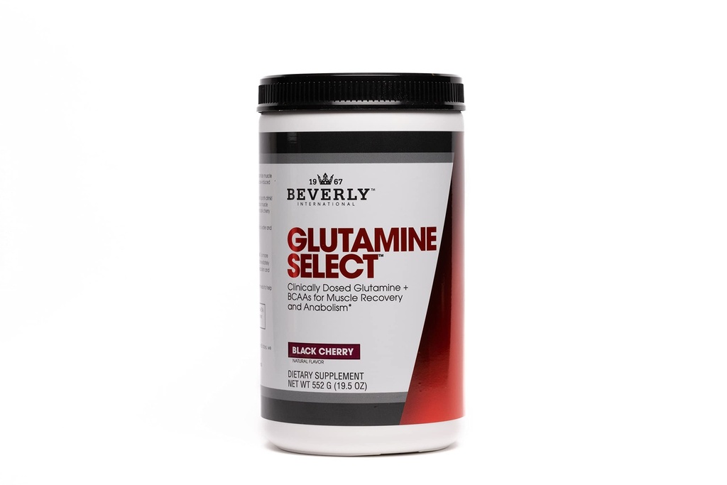 Beverly International Glutamine Select, 60 Sług. Lek L- glutamina i Amino Acid Formuła do Lean Muscle and Recovery. Proszek bez cukru. BCAA.
