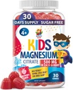 Bezcukrowe Gummeje Magnezu dla dzieci i nastolatków - 500mg Citrate Magnezu Spokojnego - Gummy do żucia Magnezu suplement do snu, nastrojów i wsparcia mięśni - 30 Days Supply
