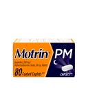 Motrin PM Caplets z 200 mg Ibuprofenu i 38 mg Difenhydraminy Sleep Aid, Nighttime Pain Reliever for Minor Aches & Pains, luzem, 80