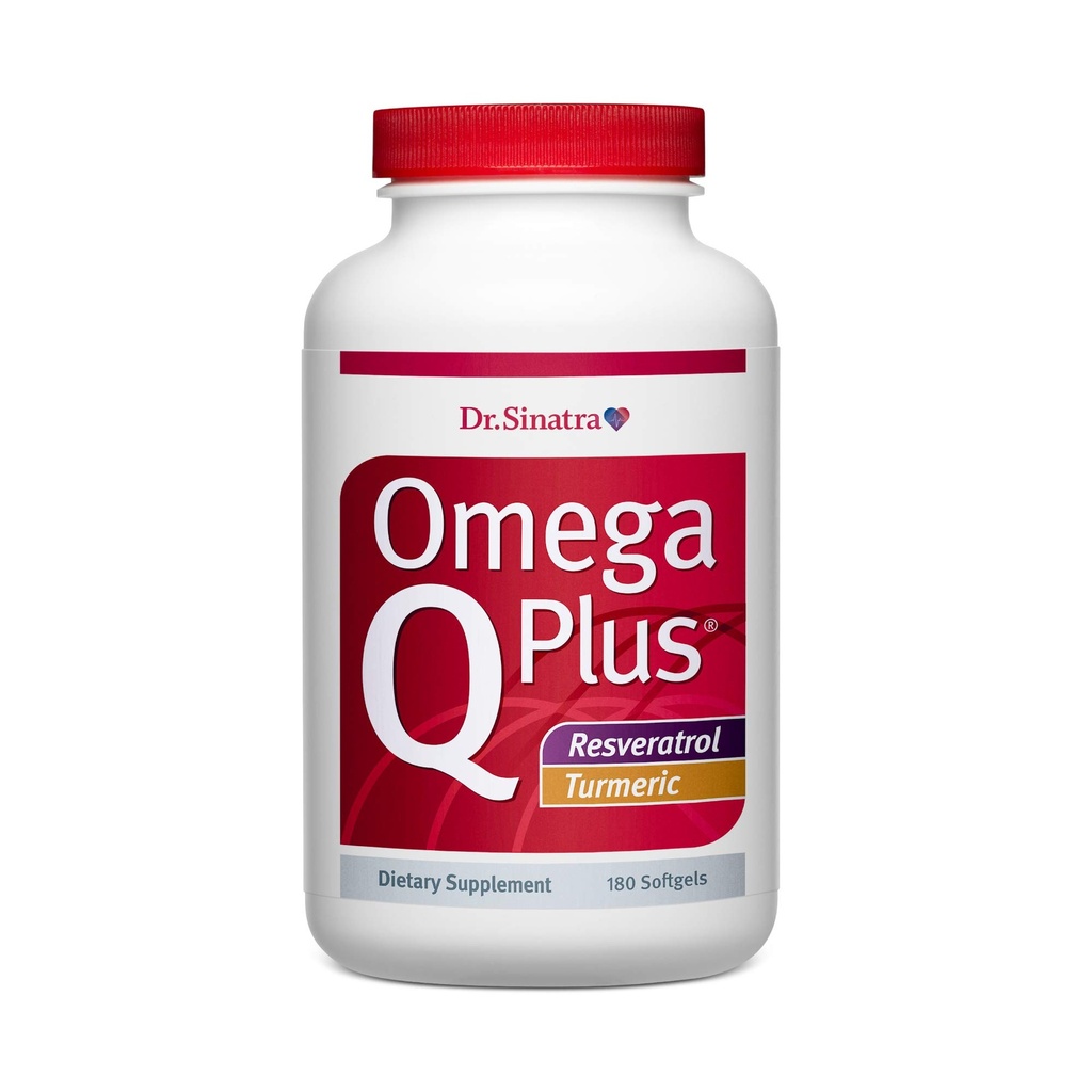 Dr Sinatra Omega Q Plus Resveratrol i Turmeric - Suplement Omega-3 z CoQ10 Wsparcie dla zdrowego przepływu krwi i zdrowej odpowiedzi zapalnej (90 Day Supply)
