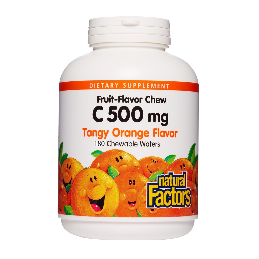 Naturalne czynniki, Dzieci Żniwa Witamina C 500 mg, Wspiera zdrowie immunologiczne, kości, zębów i kwasów, Tangy Orange, 180 Hrabia (Pack of 1)