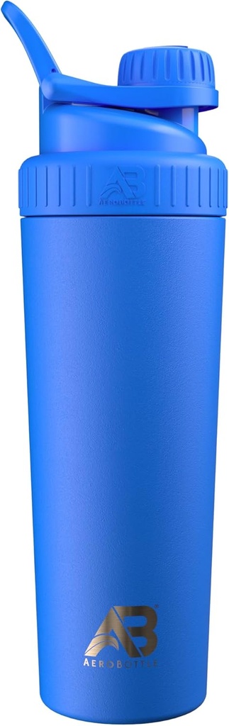 AeroBottle Cryo Shaker Cup, Izolowana butelka ze stali nierdzewnej i shaker protein, Mixes Protein and pre Workout z technologii mieszania turbulent, Bez mieszania Ball lub Wisk, 26oz, Artic Sea Blue