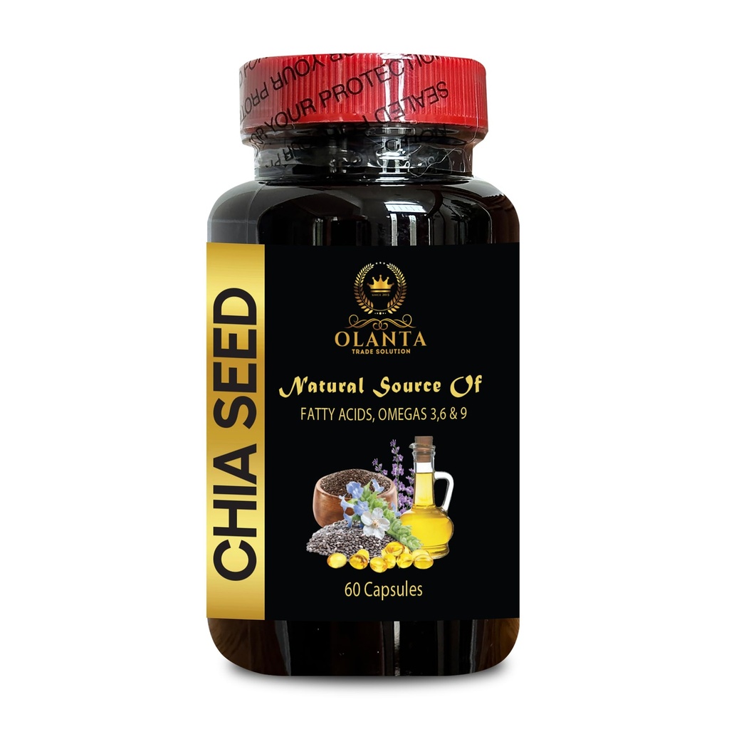 CHIA Seed Supplement - Wysoka włókno i białko z suplementem Omega-3, chia Seed Witamina, Wegan chia Seed Oil, chia Seed Oil softgels - 1 butelka