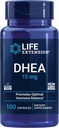 Life Extension DHEA 15 mg - Hormon Balance Supplement, Pamięć, Masa mięśniowa i wsparcie gęstości kości, Zdrowy Sex Drive, Gluten- Free, Non-GMO, 100 Kapsułki