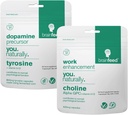 Suplementy mózgowe do pamięci i fokusa 124; 2- Month- Supply 124; 800mg L tyrozyny Dopaminy Suplementy + 500mg Alpha GPC Choline