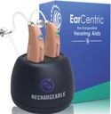 EarCentric EasyCharge Recharge Aid (Para) dla seniorów, Behind- The- Ear BTE Ear Aid PSAP cyfrowe produkty wzmacniające dźwięk osobisty urządzenia z anulowaniem hałasu (Beige)