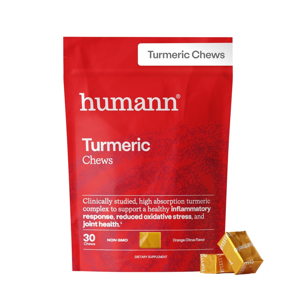 Humanin Turmeric Chews Supplement - Klinicznie zbadane wysokiej absorpcji Curcumin Complex - Orange Citrus Flavor - z SuperBeets Makers - Joint Health - 30 Count