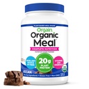Orgain Organic Vegan Protein Meal Replacement Powder, kremowy czekoladowy Fudge - 20 g Białko roślinne oparte, Gluten wolny, mleczny wolny, Laktoza wolna, Soy wolne, Nie dodano cukru, Dla Smoothies & Shakes - 2.03lb