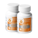 Cynk MG25 + VC Podwójne opakowanie: 124; Glukonian cynku dziennie + witamina C; 25mg + 270mg: 124; Czysta formuła, Vegan- Friendly, (2 Butelki, 120 Kapsułki wegetariańskie)
