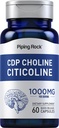 Piping Rock CDP Choline Citicoline 1000mg British 124; 60 Quick Release Capsules British 124; dla mężczyzn i kobiet 124; Non-GMO, Gluten Free Dietetic Supplement