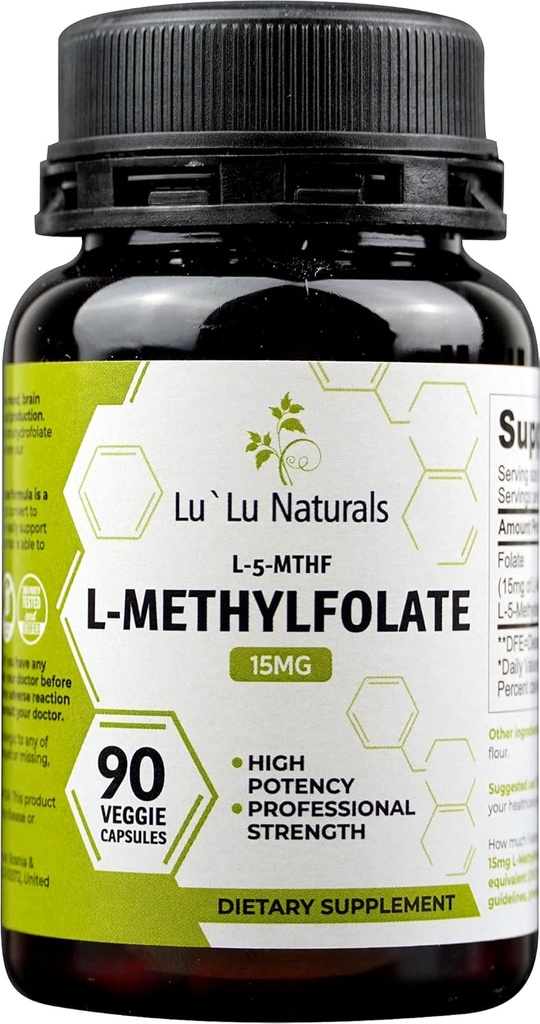 Lu 'Lu Naturals L- Methylfolate 15 mg Zoptymalizowany i aktywowany kwas foliowy.