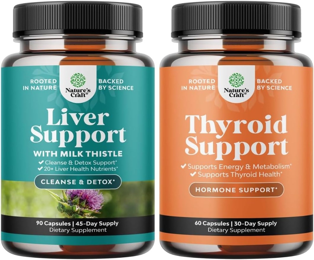 Paleta Detox i Naprawa Czystki Wątroby - Silimarin Mleko Thistle Dandelion Root, Wyciąg z buraków i karczocha & Wsparcie dla tarczycy - L Tyrosine, Bladderwrack, Selenium i Ashwagandha Hormon Balance