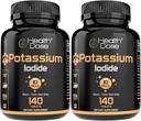 Dawka lecznicza Potas + jodek (KI) Tabletki - 130mg 140 Tabletki - dla wsparcia dla tarczycy, Metabolizm komórkowy i równowaga elektrolitów - Nie-GMO, GMP bez gluteny, Certyfikowany, Opakowanie zawierające 2