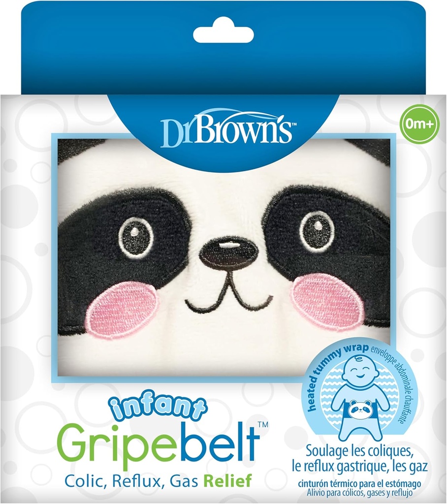 Dr. Brown 's Chilnant Gripebelt Ogrzewany Brzuch Band, Soothe Baby' s Tummy z łagodnym ciepłym i kompresji, Panda, 0m +