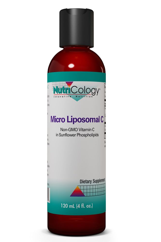 Nutricology Micro Liposomal C 1000mg Suplement - Witamina płynna C, Fosfolipidy słonecznika, Askorbinian sodu, Organic, Biodostępny - 4 Fl Oz