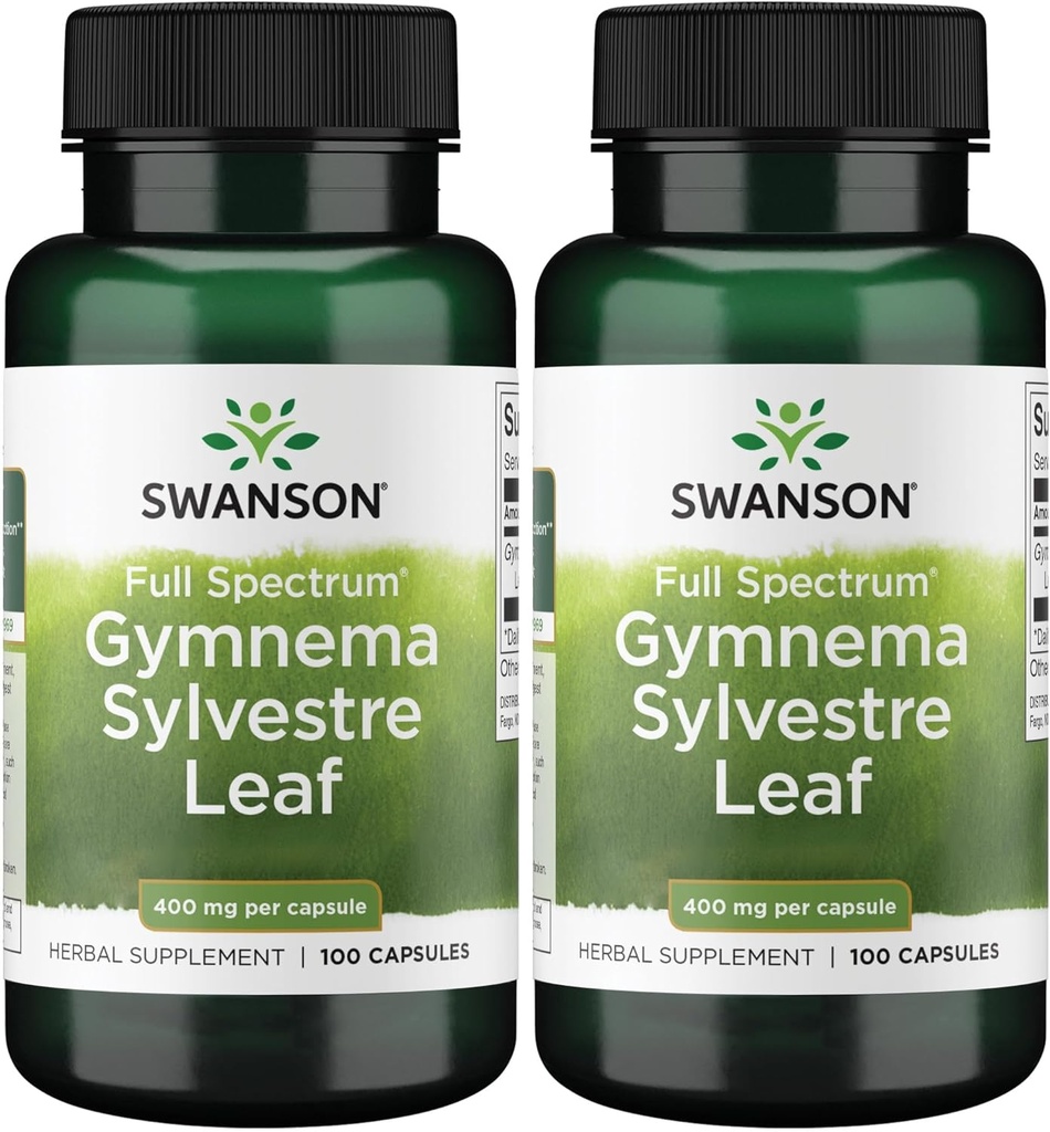Swanson Full Spectrum Gymnema Sylvestre Leaf - Traditional Ayurvedic Herb - (100 kapsułek) (2 opakowania)