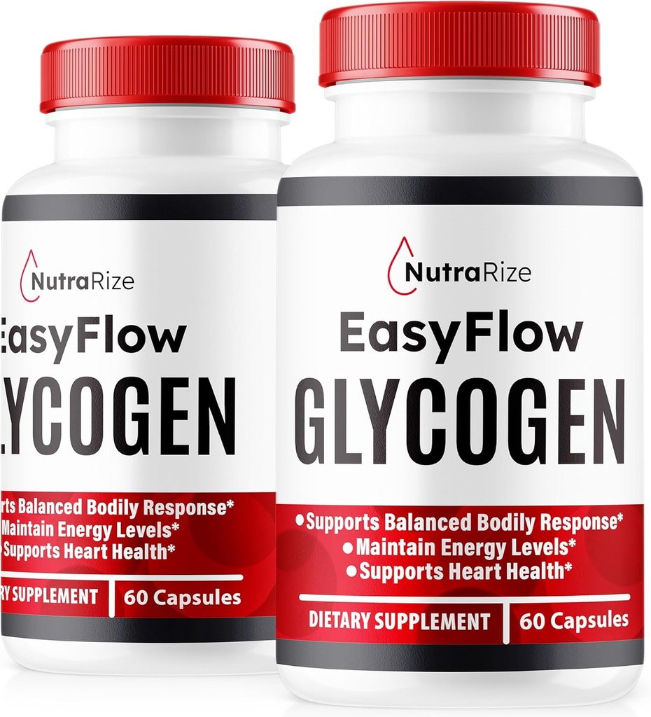 NutraRize (2 opakowania) Easy Flow Glycogen, EasyFlow Glycogen Support Capsules, Easy Flow Glyco Optimizer, Oficjalna EasyFlow Glyco Optimizer Caps, Easy Flow Detox Cleanse, Easy Flow Glycol (120 kapsułki)