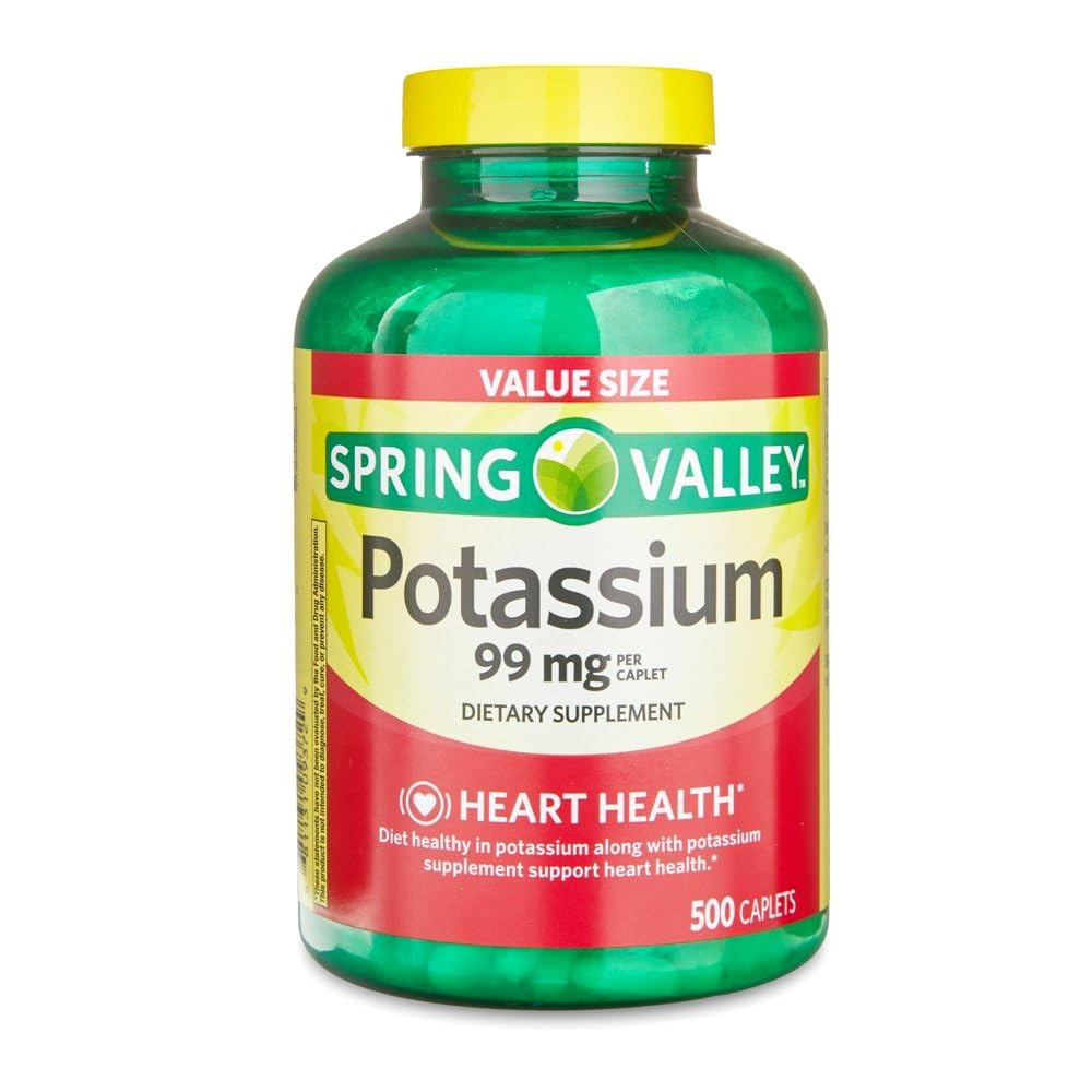 ikj Potasu Caplets Suplement diety Rozmiar wartości, 99 Mg, 500