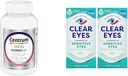 Centrum Minis Silver Women's Multivitamin for Women 50 Plus, Multimineral Supplement with Vitamin D3, B Vitamins, Non-GMO Ingredients, Supports Memory and Cognition in Older Adults - 280 Ct & Clear Eyes, Sensitive Eyes, Eye Drops, 0.5 Oz, 2 Pack