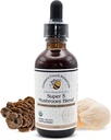 Creator 's Touch Botanicals, Super 5, Mushroom, Blend 2 fl oz z Reishi, Turcja Ogon, Lwy Mane, Chaga i Maitake Mushrooms dla immunologicznego wsparcia. Podwójne przeziębienie, Macered.