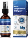 Pure Topical Magnezu Oil Spray, Magnez Spray for Feet, 100%, Szybka absorpcja - Naturalne źródło z silnym mieszanką olejków eterycznych, uzupełnienie ciała - 2.02 fl oz