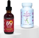 Bricker Labs B- 12 Blast Liquid Witamina B- 12 + 7- Keto DHEA Metabolit 50 mg - Aktywne życie: Suplementy do zarządzania energią i wagą