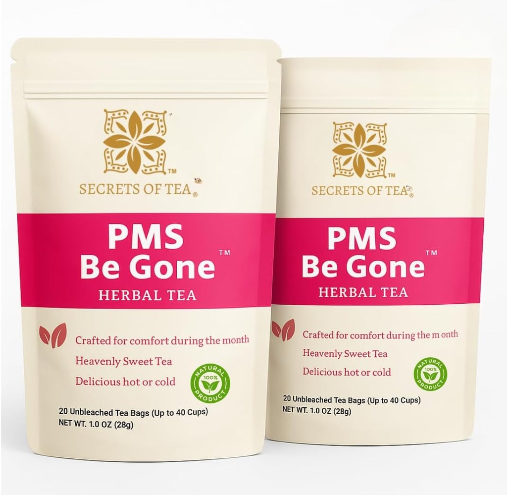 Tajemnice herbaty PMS dla kobiet i nastolatków - Natural USDA Organic Cafeline Free Herbal Herbal - 80 Servings- 40 Count (2 Pack)