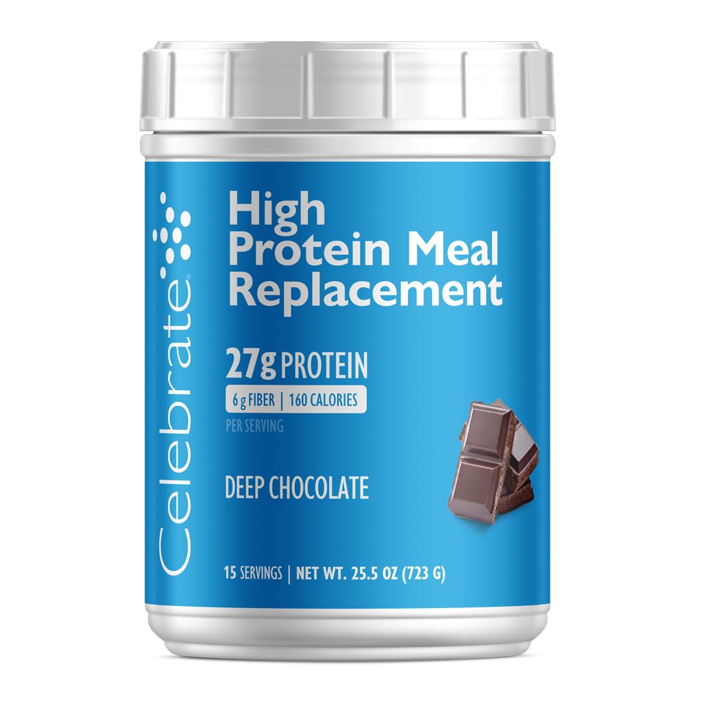 Świętuj Witaminy Wysokie proteiny posiłek zamiennik shake, 27 g protein proszek, 6 g włókniny, Dla pacjentów po-bariatrycznych chirurgii, głęboka czekolada, 15 porcji
