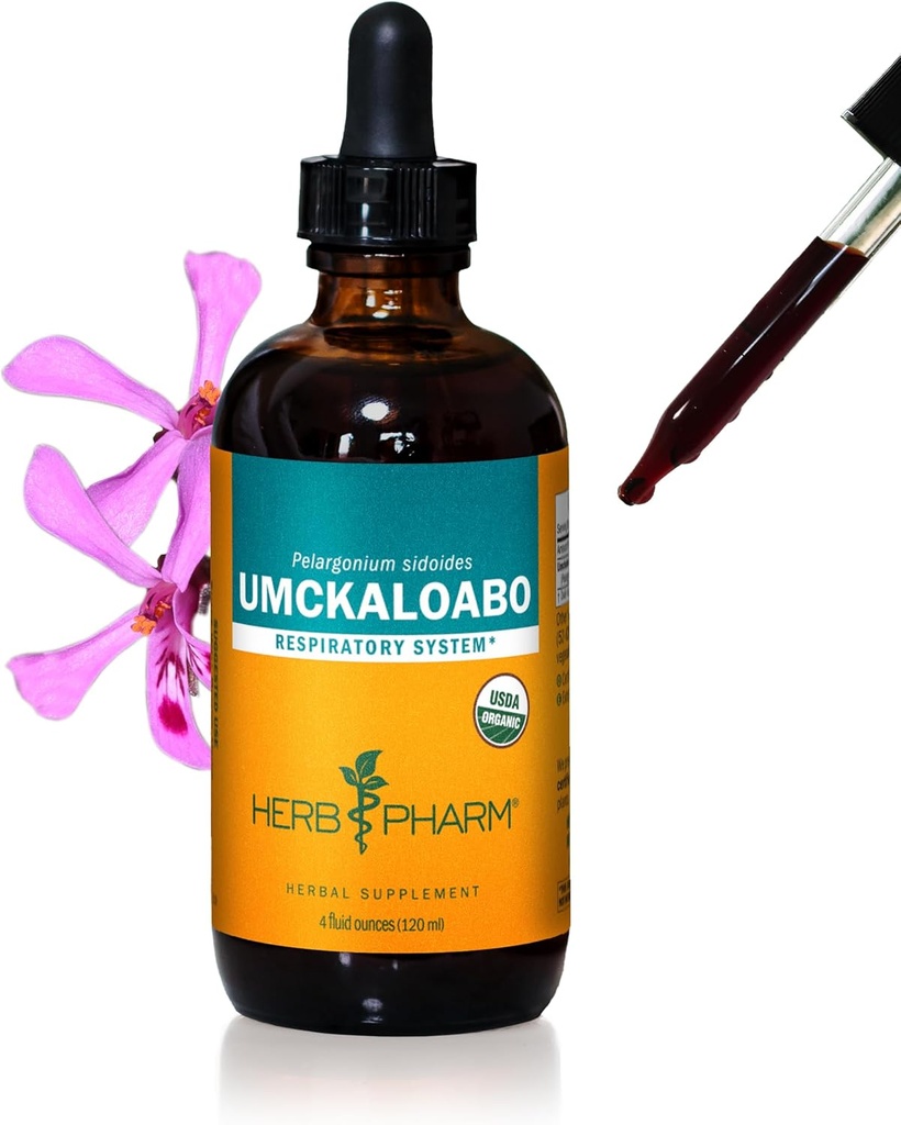 Herb Pharm Certified Organic Umckaloabo Liquid Extract for Research System Support - 4 unce