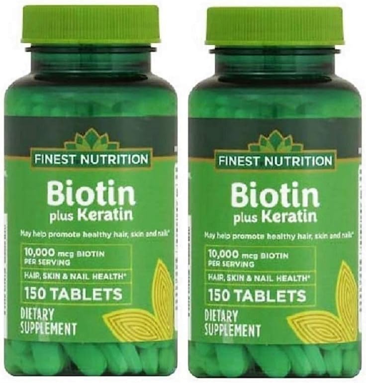 Najlepsza odżywka Biotin Plus Keratyna - 10 000 µg - 300 sztuk - 2 opakowania