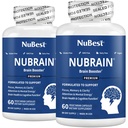 NuBrain Booster - Suplement mózgu do Booster mózgu, Pamięć, Focus & Clarity Support with St. John 's Wort, Ginkgo Biloba, Bacopa & More According 124; Pack 2