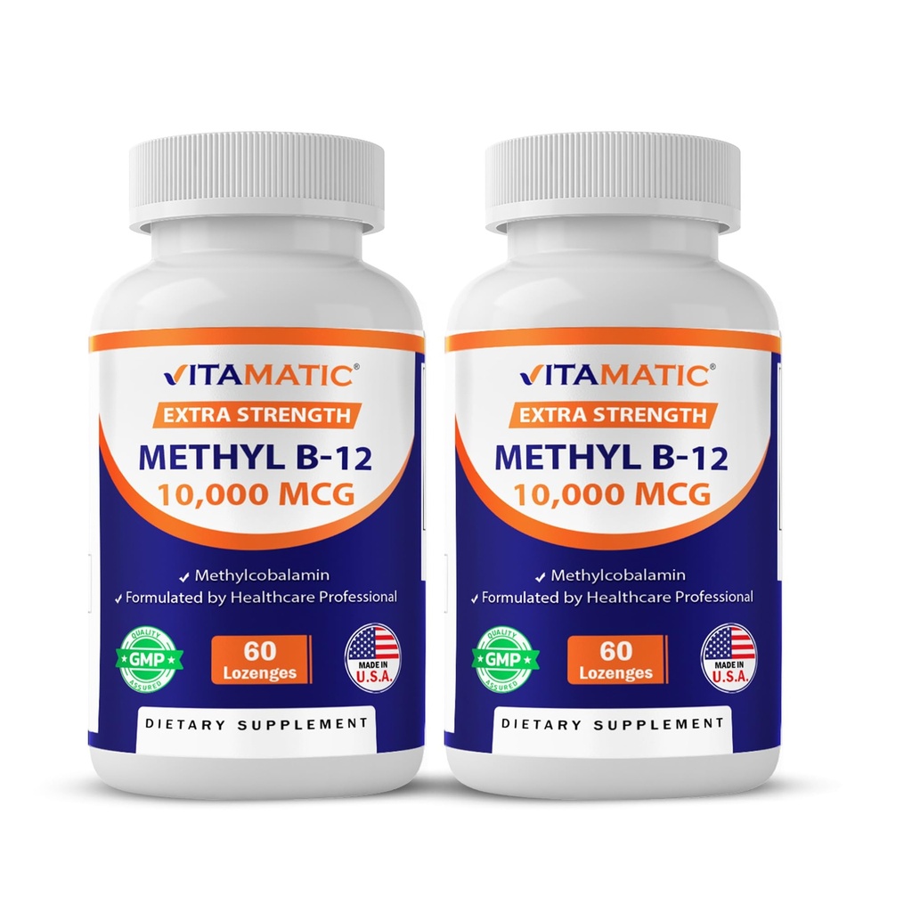 Witamina metylowa witaminy B12 (metylokobalamina) 10 000 µg (10 mg) 60 Lozenges - Superior Source of Witamina B12 (2 opakowania)