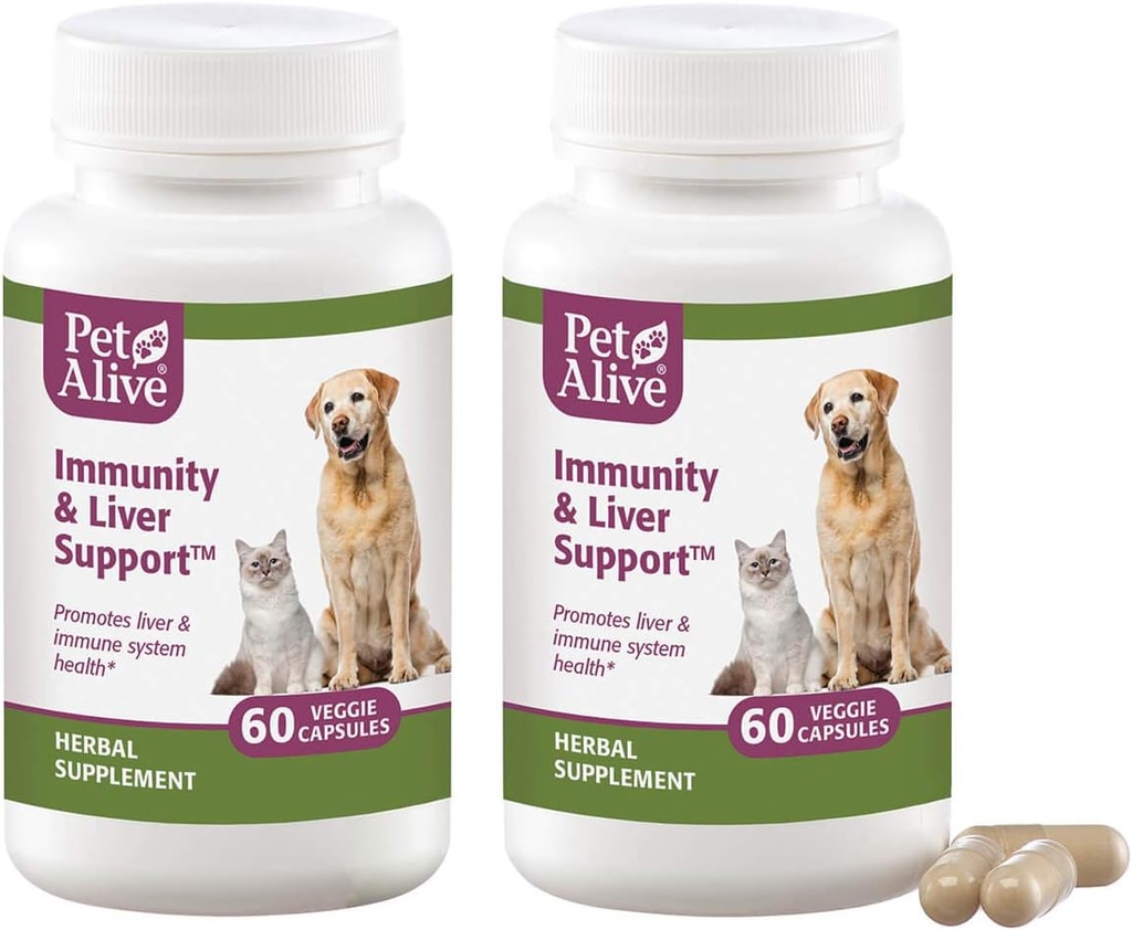 PetAlive Immunitet i wsparcie dla wątroby Veggie Cap 2 Pack