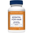 Witamina Shoppe Keratin do włosów z biotyny i kolagenu, wspomaga silne, zdrowe włosy, luster do włosów (120 kapsułki)