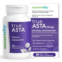 NatureCity TrueAsta 6mg Astaxanthin Supplement with AstaReal Agregat 124; Supports Eye, Skin, Joints, Muscles, Brain & Blood Flow Agregates 124; Algae Based Antioksydant Supplement Agregable 124; Non-GMO, Gluten Free Agregates 124; 30 Soft Gels