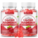 softbear Wapnia Magnezu Gummie cynku dla dorosłych i dzieci, Suagr- wolne Wapnia Magnezu Cynk Suplement D3 dla kości Siła & Zdrowie immunologiczne, Malina Flavor 120 Count