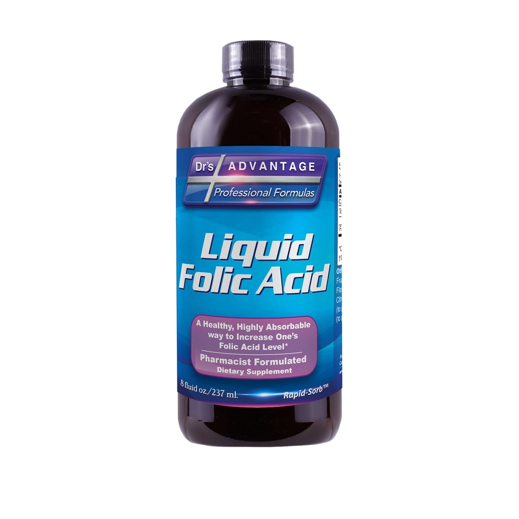 Płynny kwas foliowy 800 MCG, 8 oz.