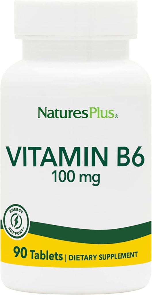 Natury Plus Witamina B6 100 mg - wegetarianin, Gluten Free - 90 tabletek, 90 Servings