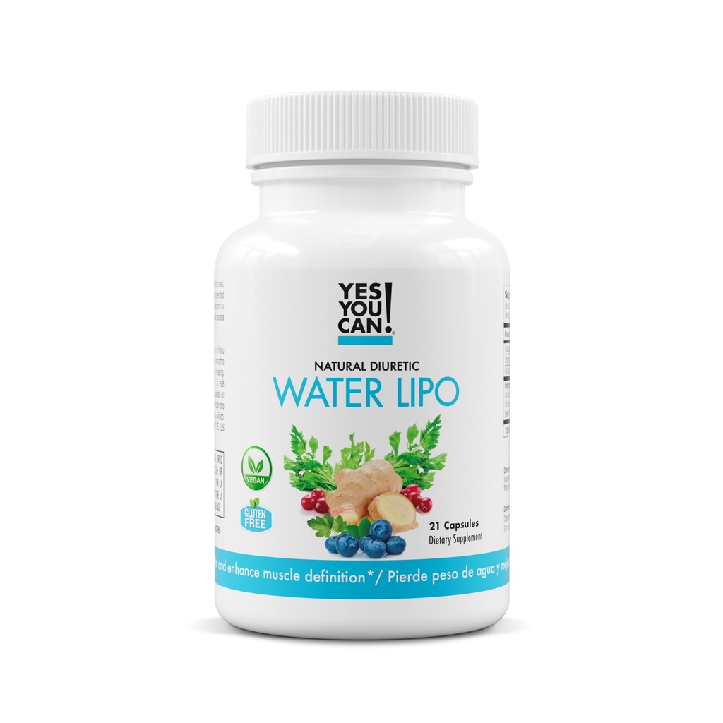 Tak, możesz! Natural Water Lipo Pills - Oczyszczanie diuretyczne z elektrolitami i witamin - Pomaga z zatrzymywaniem wody - Bez glutenu, 21 Kapsułki na butelkę