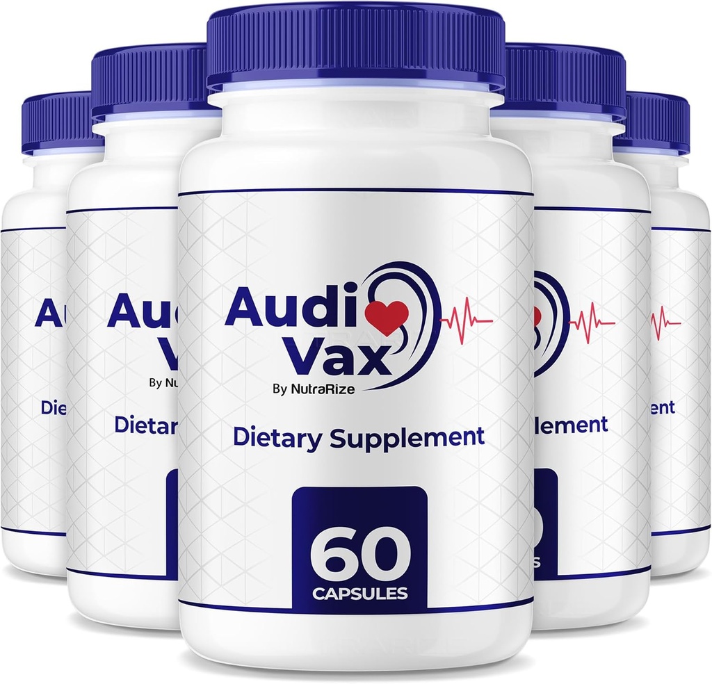 (5 Pack) Audivax - Audi Vax Advanced Max Ear Support, Naturalna formuła do promowania wewnętrznego zdrowia ucha, Audi Vax Maksymalna siła dla zdrowia słuchu, Oficjalne tabletki do słuchu, Opinie Audivax (300 kapsułki)