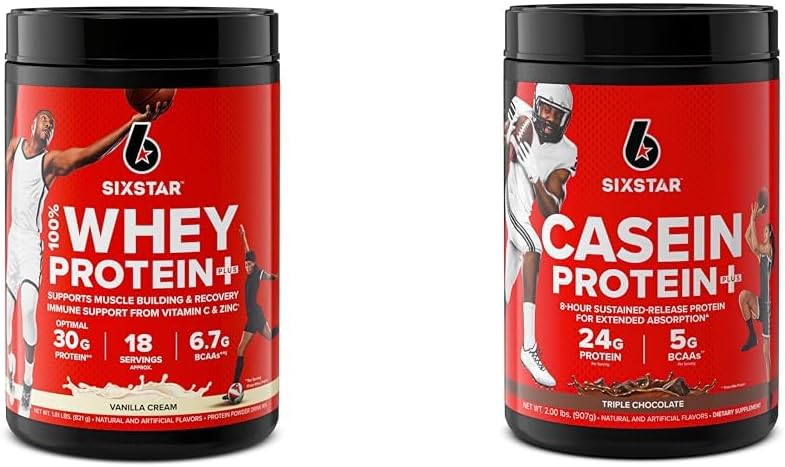 Sześciu Star Elite Series 100% Białko serwatki Plus krem waniliowy 1,8lbs Proszek z białka elitarnego Kazeina w proszku Slow- diety Micellar Kazeina Białko