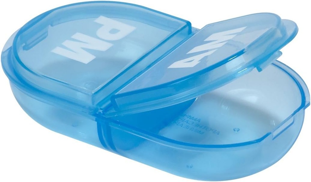 Ezy Day Travel Pocket Pharmacy Pill Box and Medicine, Pojemnik na witaminy, Daily, AM PM Planner and Storage, Snap Compartments, Pack of 6, Colros May Vary