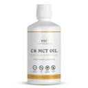 VTC VitaTradingCo. 100% Czysty olej C8 MCT 124; 3X Destylowany kwas kaprylowy 124; Zdrowy tłuszcz dla czystej energii 124; Zrównoważony smak 124; Non-GMO, Paleo, Keto 124; 32oz, 64 Sługi (Unflavored)