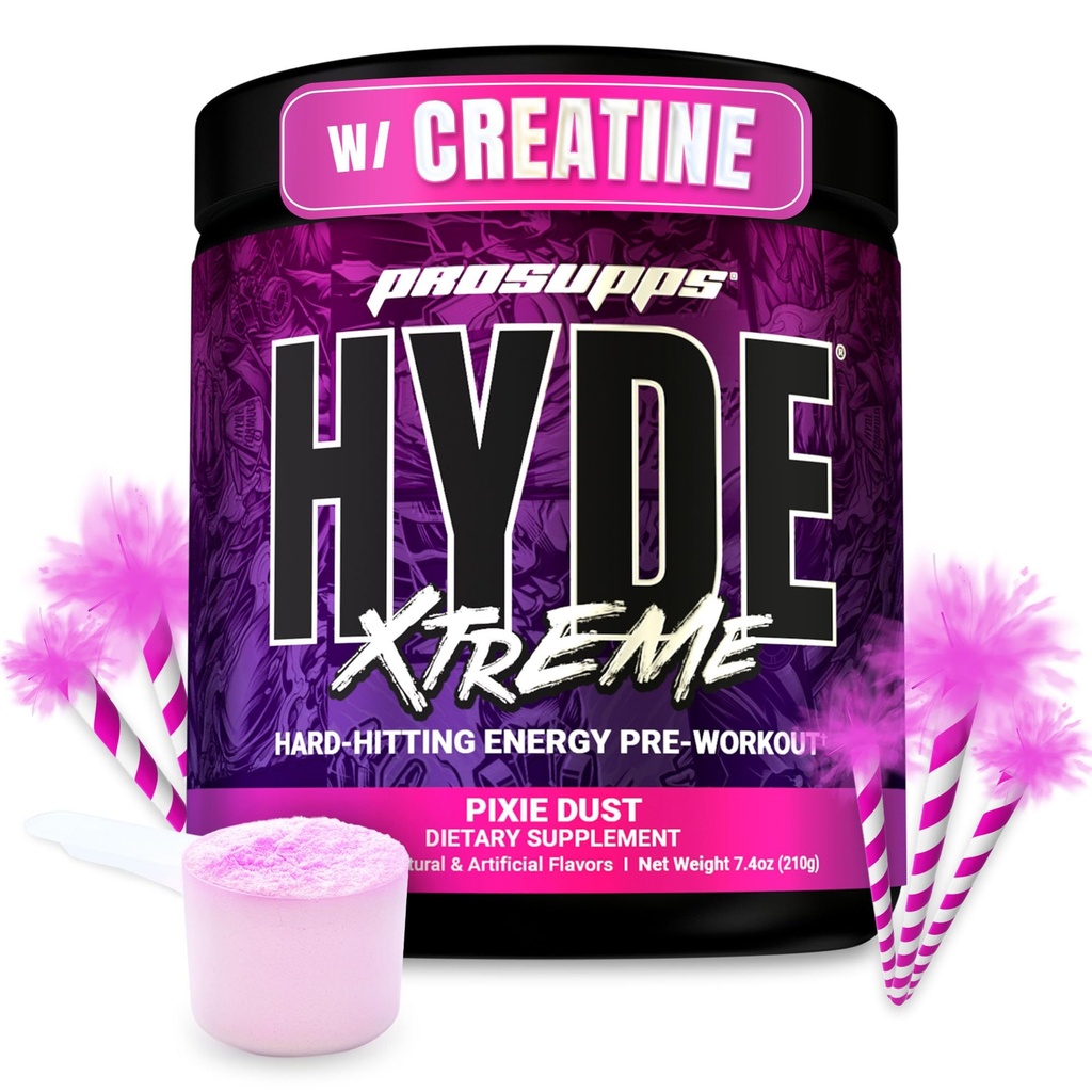 PROSUPPS Pan Hyde Xtreme Pre Workout Powder with Creapine, Beta Alaine & Caepine - Extreme Energy, Pomps, Focus & Performance - Fitness & Gym Supplements for Men & Women (Pixie Dust, 30 Servings)
